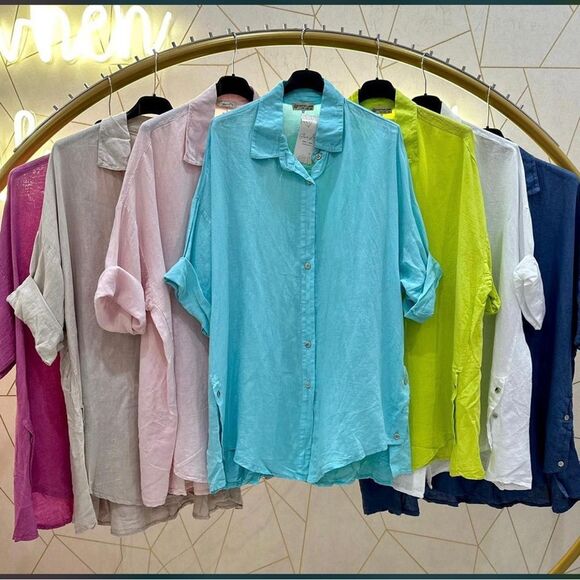 Made in Italy Puro Lino Linen oversized Tunic - Picture 1 of 10